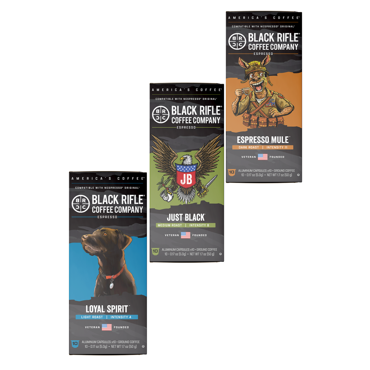 Variety Pack Espresso Capsules, (Ls, Jb, Em)